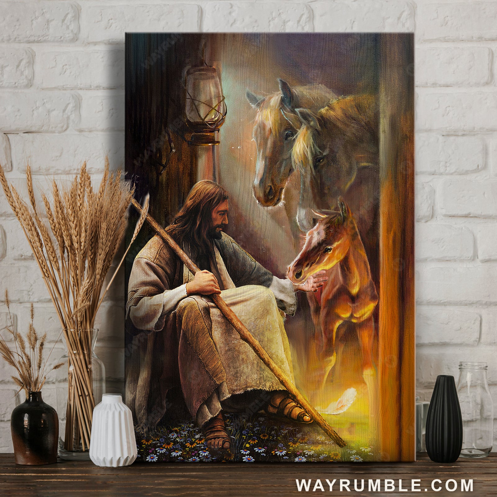 Jesus drawing, Foal horse, Farm horses, Horse family - Jesus Portrait Canvas Prints, Christian Wall Art