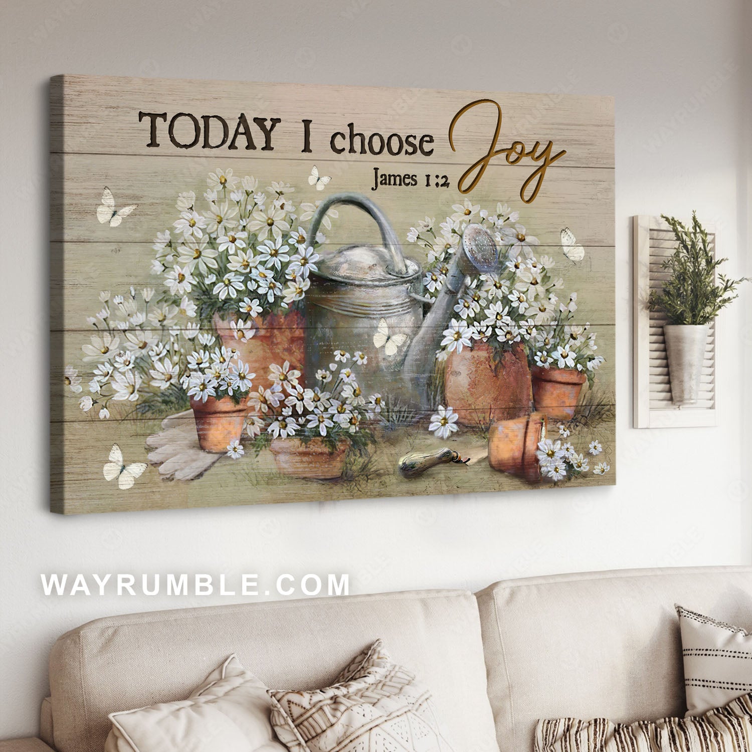 White daisy, Flower vases, Gardening stuff, Today I choose joy - Jesus Landscape Canvas Prints, Christian Wall Art