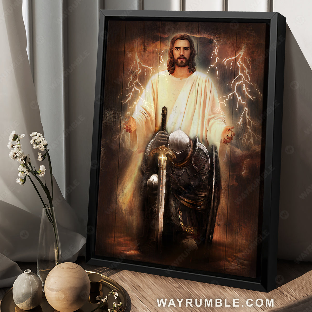 The life of Jesus, Warrior painting, Dark cloud - Jesus Portrait Canvas Prints, Christian Wall Art