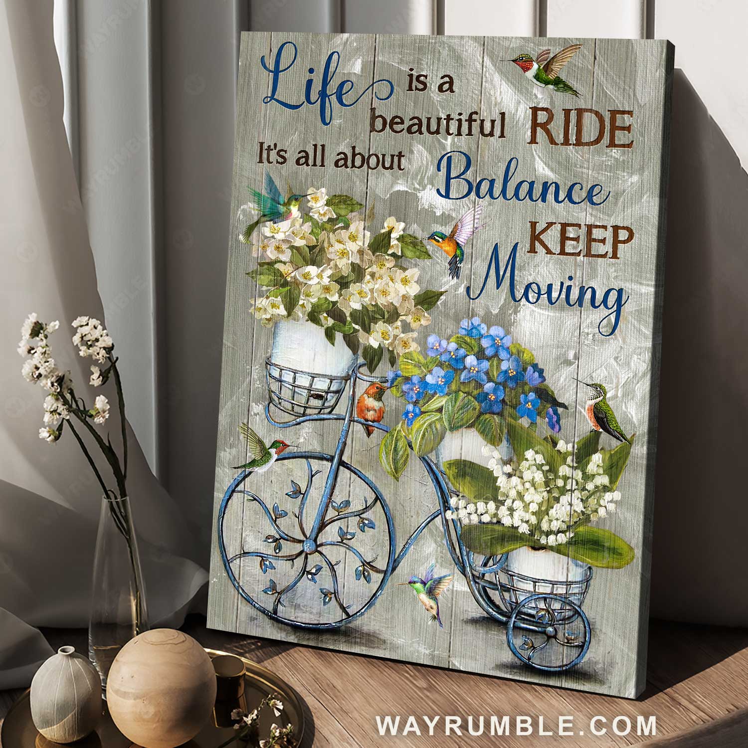 Lovely bicycle, Stunning jasmine, Hummingbird, Life is a beautiful ride - Jesus Portrait Canvas Prints, Home Decor Wall Art