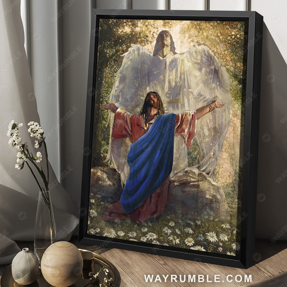 Jesus drawing, Angel wings, Prayer for healing, Daisy field - Jesus Portrait Canvas Prints, Christian Wall Art