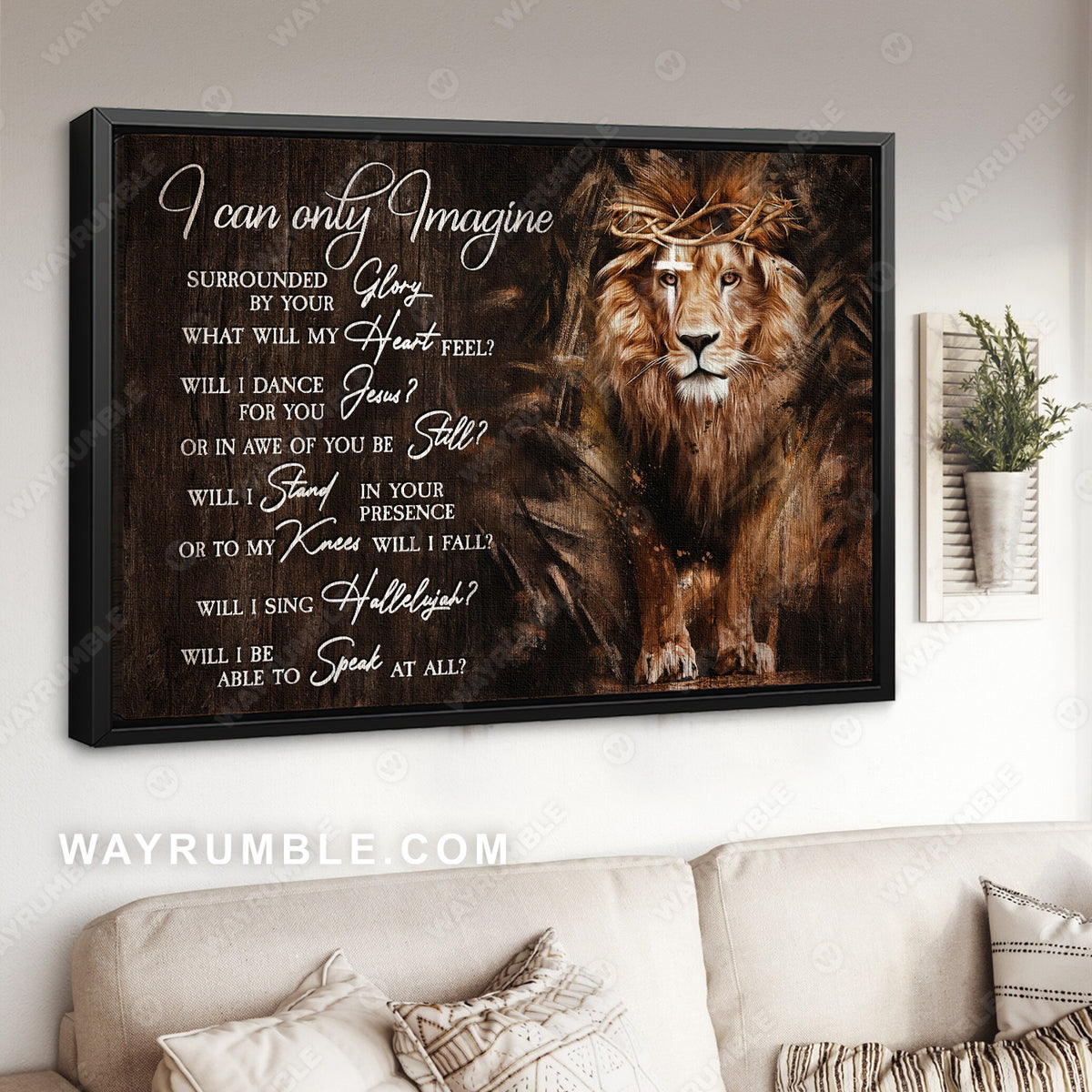 Lion of Judah, Crown of thorns, I can only imagine, The great lion - Jesus Landscape Canvas Prints, Christian Wall Art