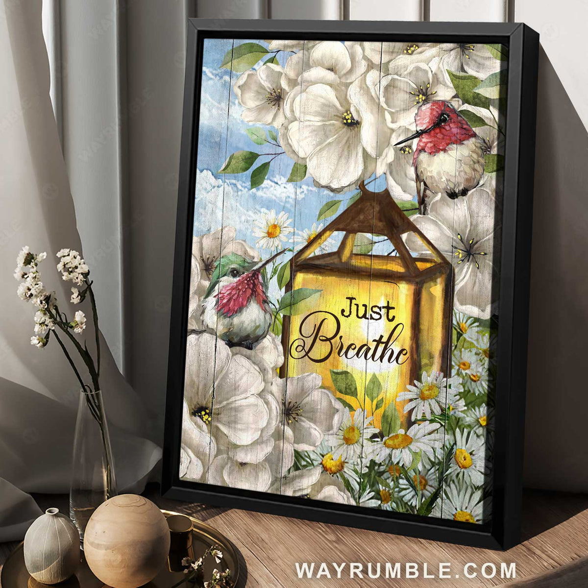 Pretty lantern, Camellia forest, Cute hummingbird, Just breathe - Jesus Portrait Canvas Prints, Christian Wall Art