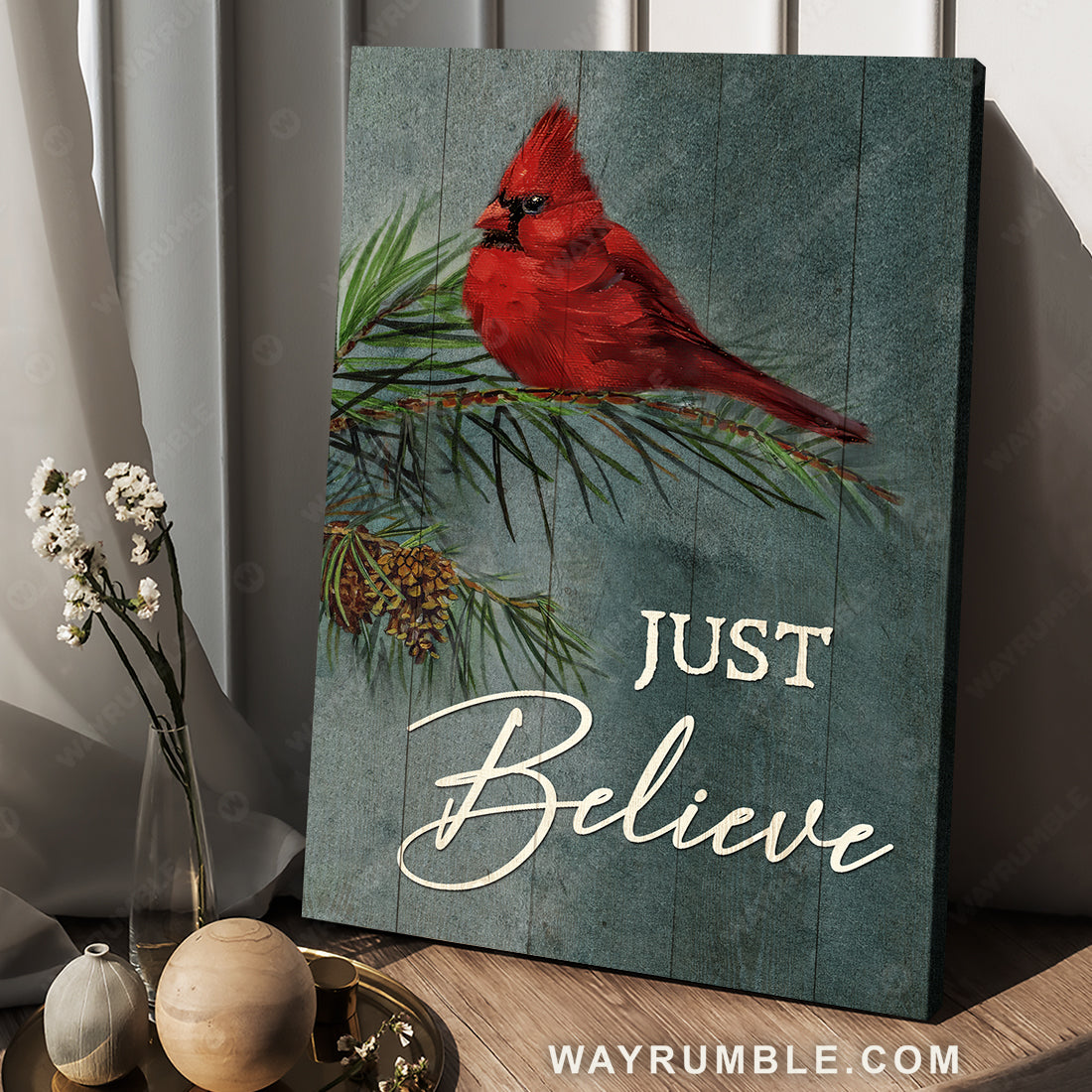 Pretty cardinal, Pine cone tree, Jesus painting, Just believe - Jesus Portrait Canvas Prints, Christian Wall Art