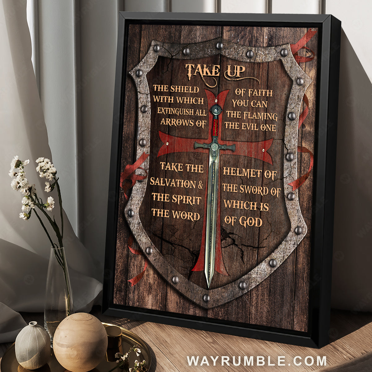 Shield drawing, The warrior, Take up the shield of faith - Jesus Portrait Canvas Prints, Christian Wall Art