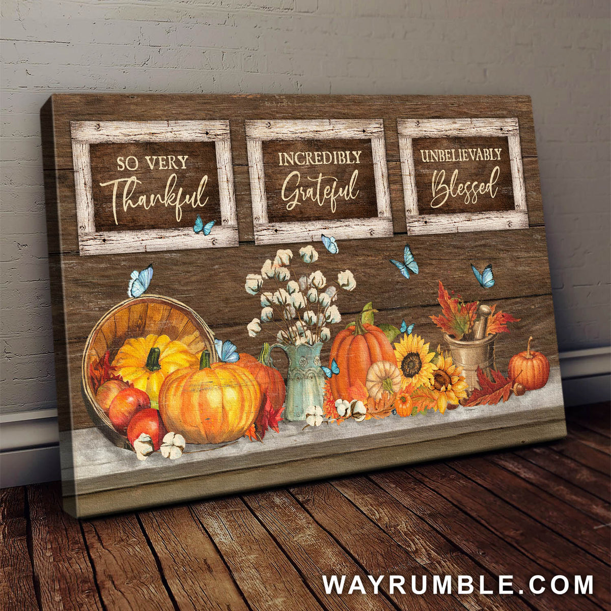 Jesus, Amazing Halloween, Pumpkin - Thankful Grateful Blessed Landscape Canvas Prints, Wall Art