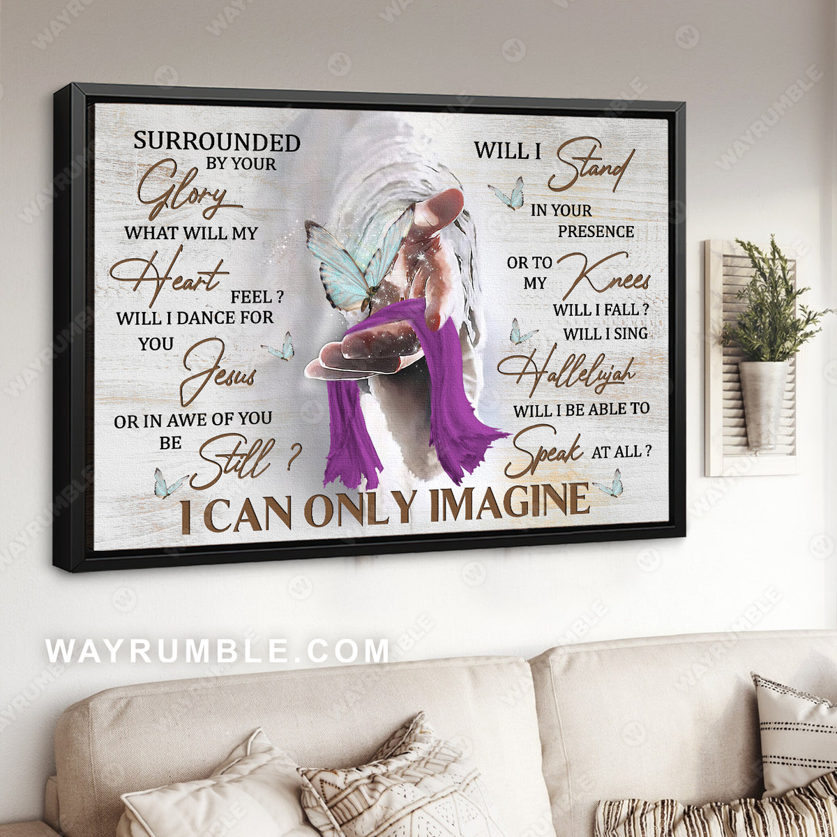 Magic butterfly, Jesus painting, Take my hand, I can only imagine - Jesus Landscape Canvas Prints, Christian Wall Art