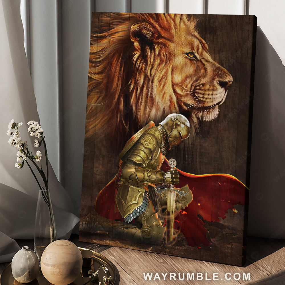 Brown lion painting, Amazing warrior drawing, Lion of Judah - Jesus Portrait Canvas Prints, Christian Wall Art