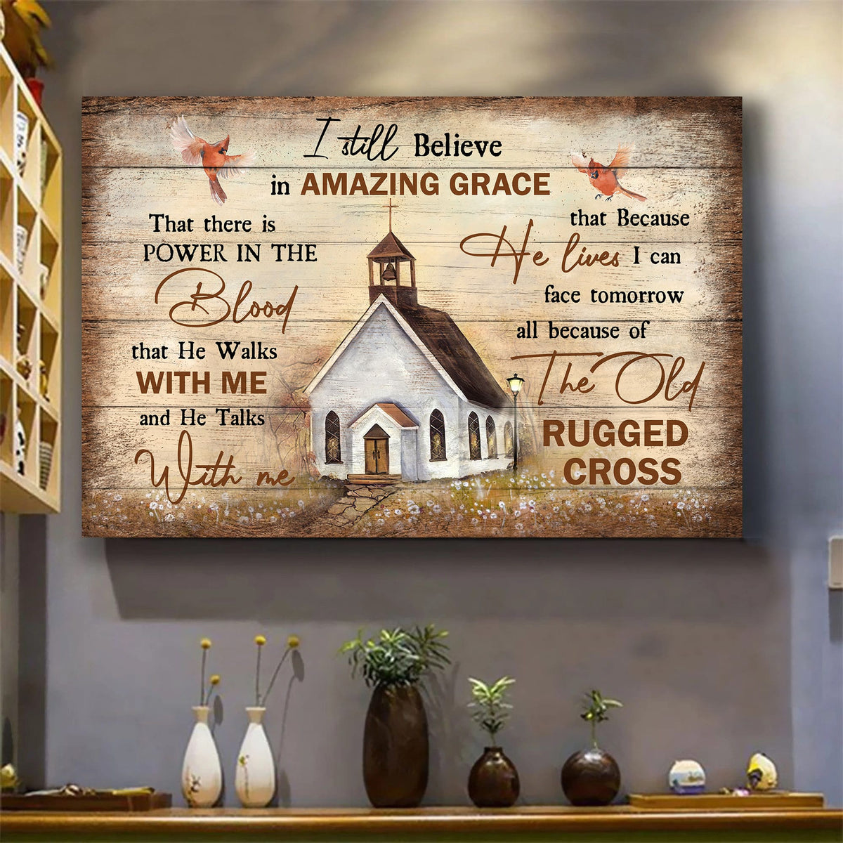 Church, Cardinal, Because he lives I can face tomorrow - Jesus Landscape Canvas Prints, Wall Art
