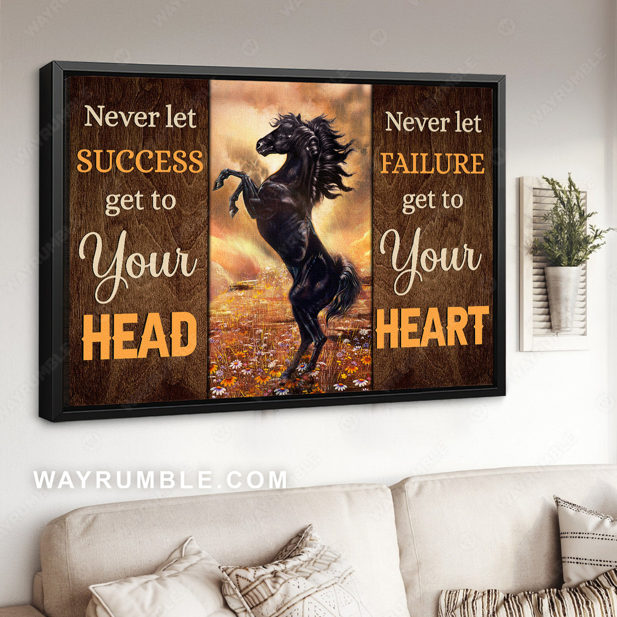 Black horse artwork, Daisy field, Never let success get to your head - Jesus Landscape Canvas Prints, Christian Wall Art