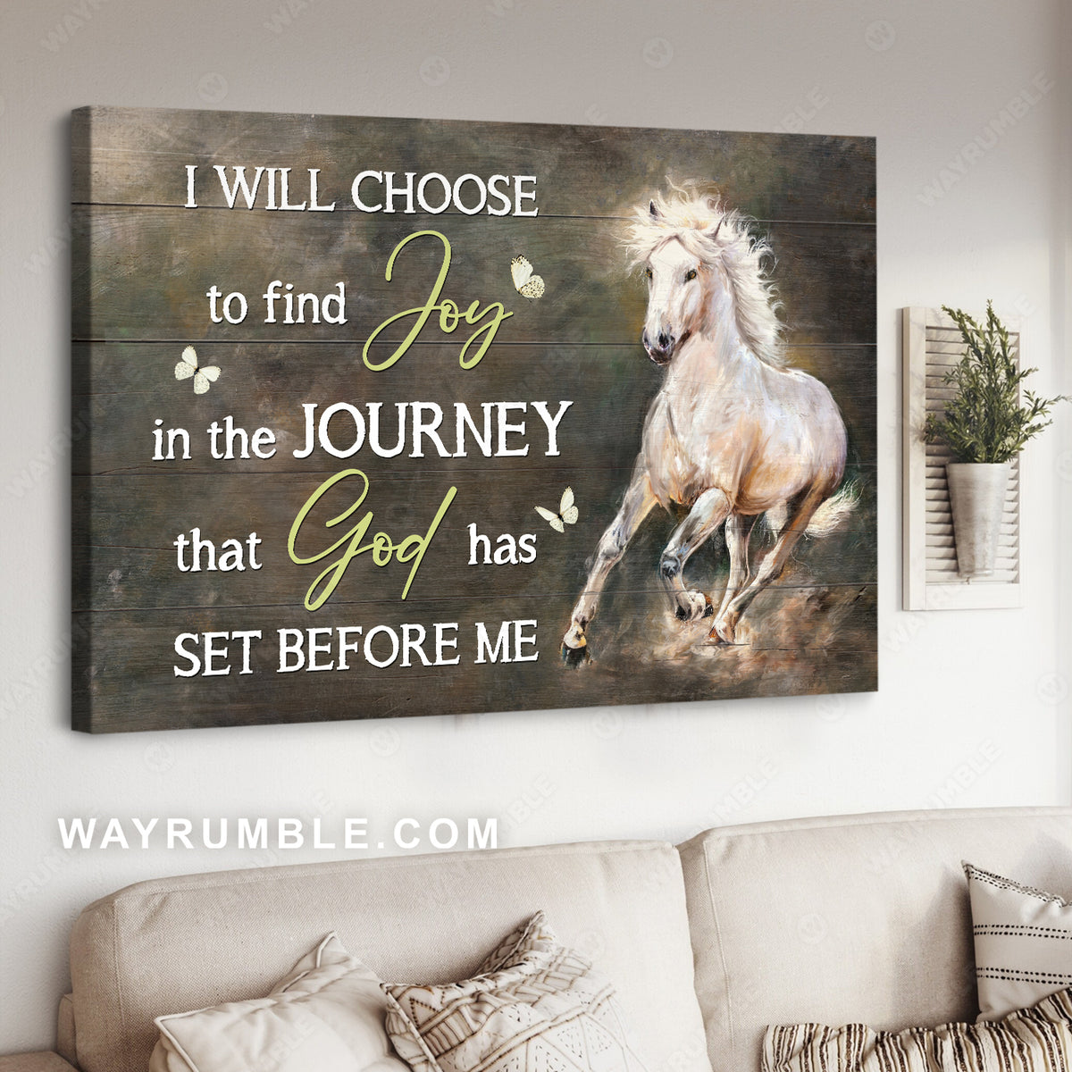 Crazy horse, Pretty butterfly, I will choose to find joy in the journey - Jesus Landscape Canvas Prints, Christian Wall Art