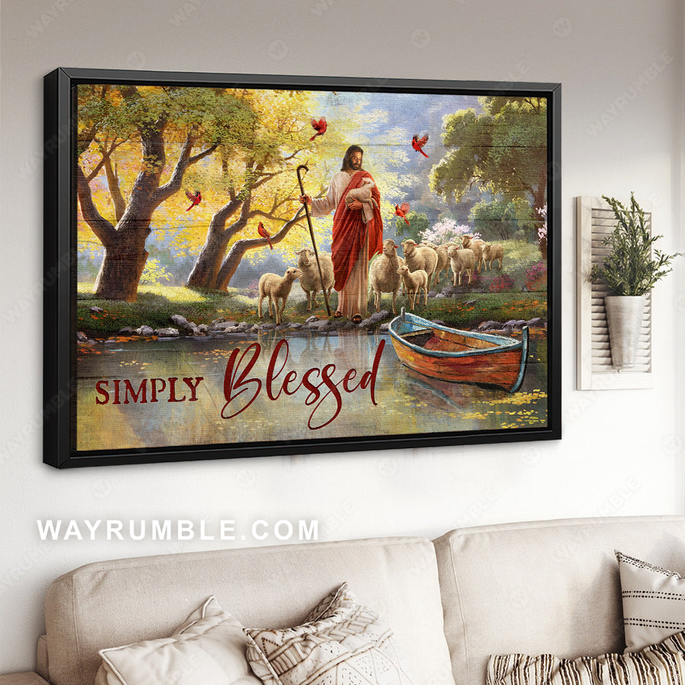 Summer forest, Walking with Jesus, Lamb of God, Simply blessed - Jesus Landscape Canvas Prints, Christian Wall Art