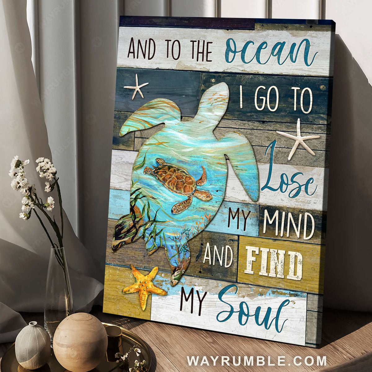 Sea turtle, Marine life, Sea star, To the ocean I lose my mind - Jesus Portrait Canvas Prints, Christian Wall Art