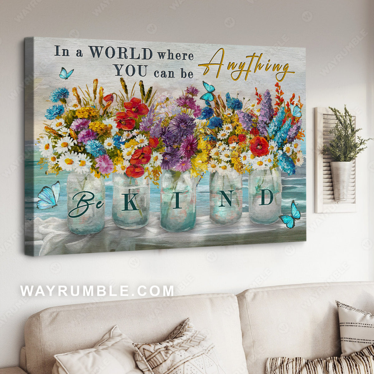 Brilliant flower vase, Crystal vase, In a world where you can be anything - Jesus Landscape Canvas Prints, Christian Wall Art