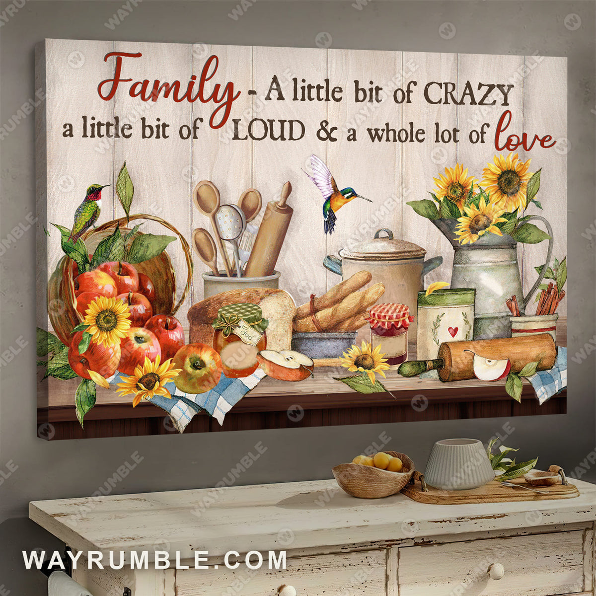 Kitchen painting, Time for dinner, A little bit of crazy - Jesus Landscape Canvas Prints, Wall Art