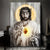 Jesus painting, Sacred heart of Jesus, Halo light - Jesus Portrait Canvas Prints, Christian Wall Art