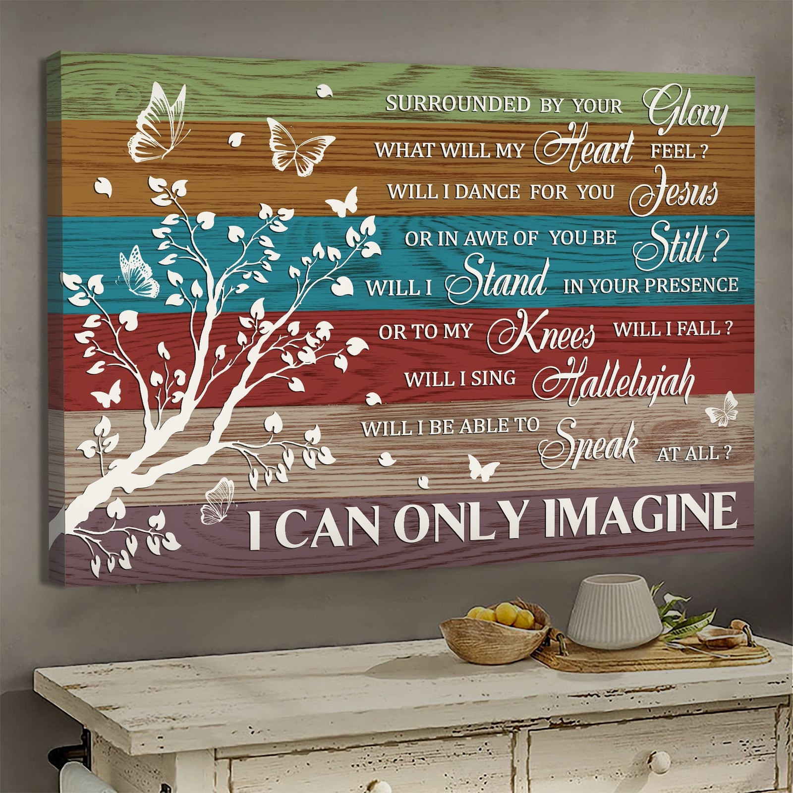 Butterfly, Hallelujah, Old song - I can only imagine Jesus Landscape Canvas Prints, Wall Art