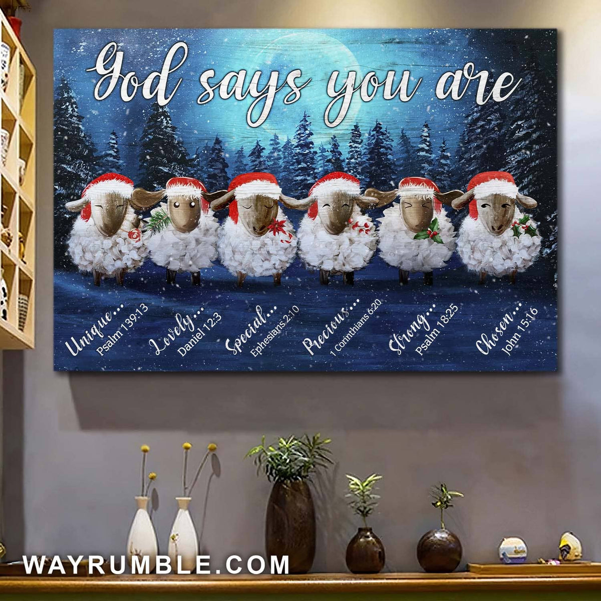Christmas lambs, God says you are - Jesus Landscape Canvas Prints, Wall Art
