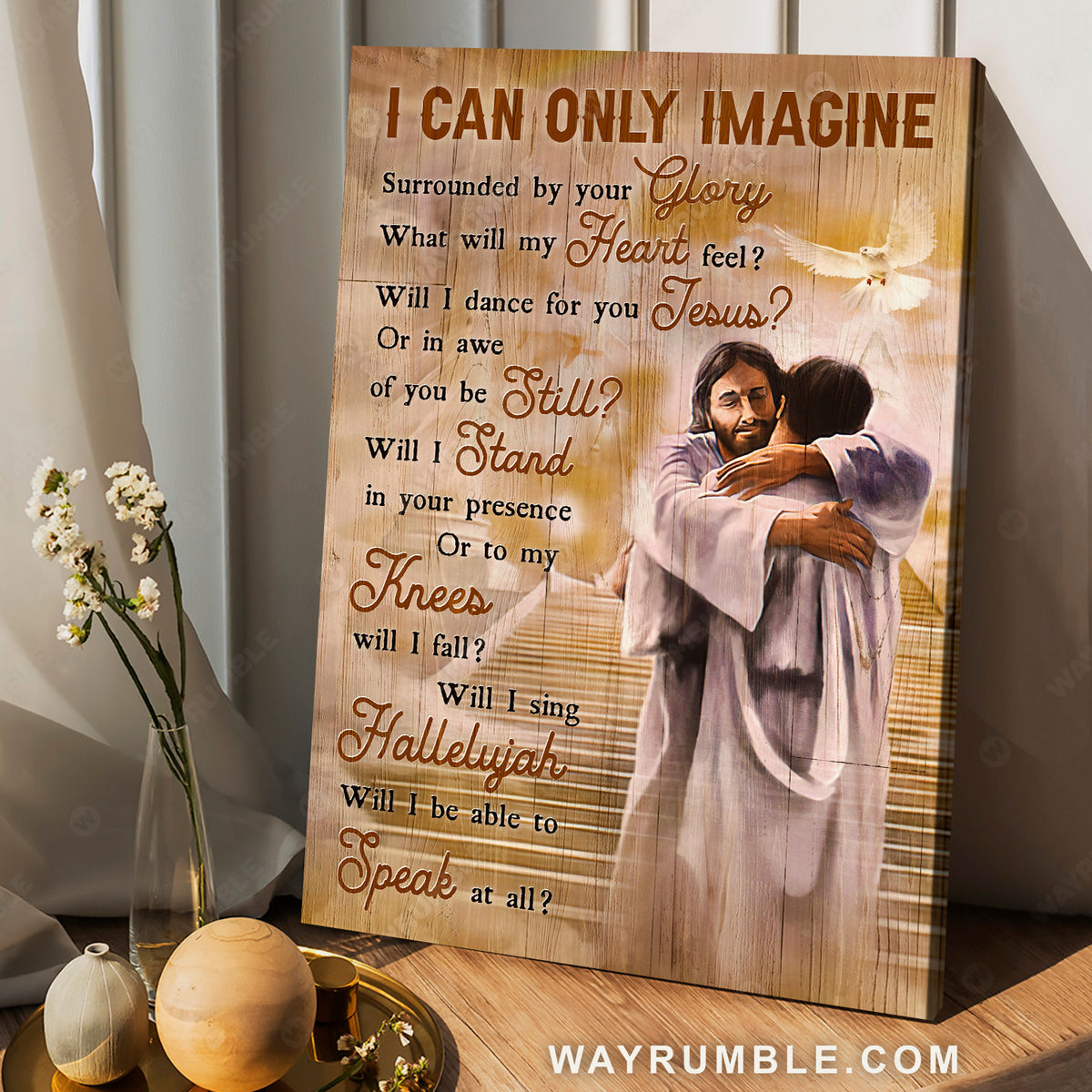 Walking with Jesus, Jesus&#39;s hug, Way to heaven, I can only imagine - Jesus Portrait Canvas Prints, Home Decor Wall Art