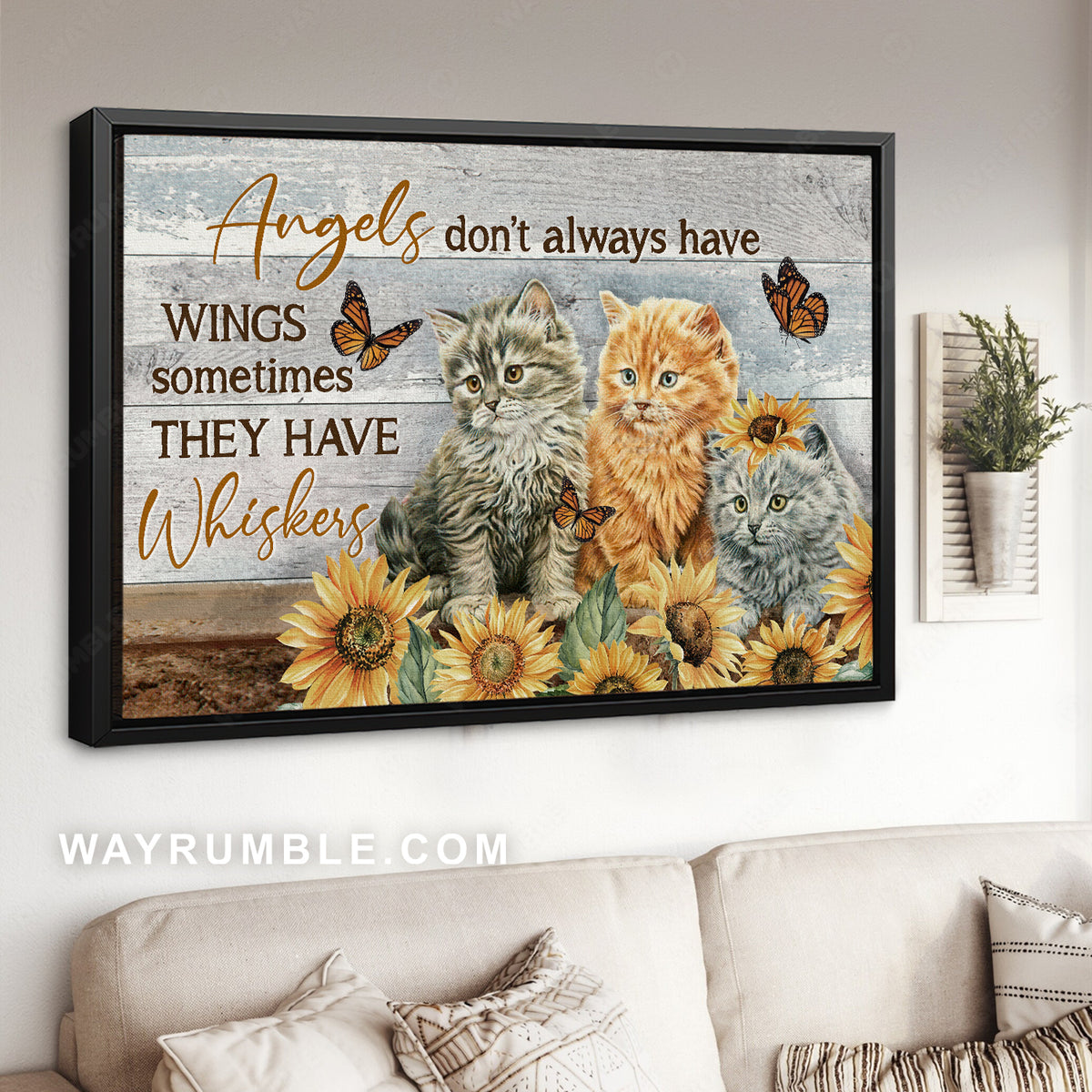 Sunflower field, Cute cat drawing, Angels don&#39;t always have wings - Jesus Landscape Canvas Prints, Christian Wall Art