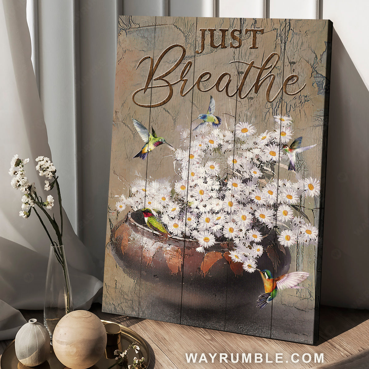 Baby daisy flower, Stunning hummingbird, Home Decor, Just breathe - Jesus Portrait Canvas Prints, Home Decor Wall Art