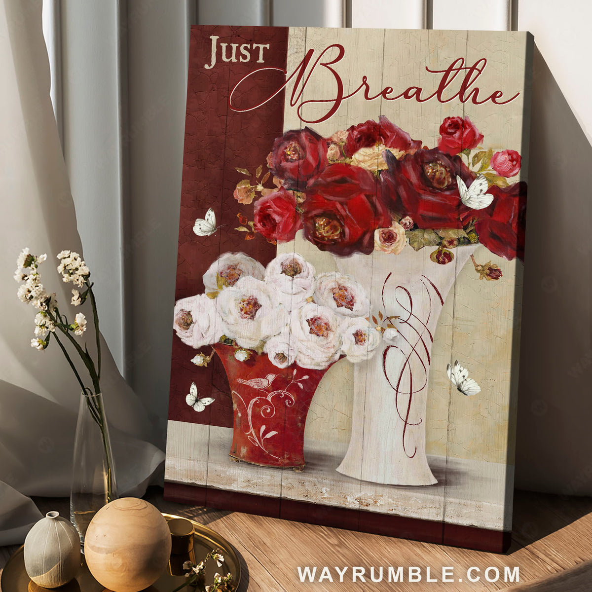  White camellia flower, Red camellia, Flower vases, Just breathe - Jesus Portrait Canvas Prints, Christian Wall Art