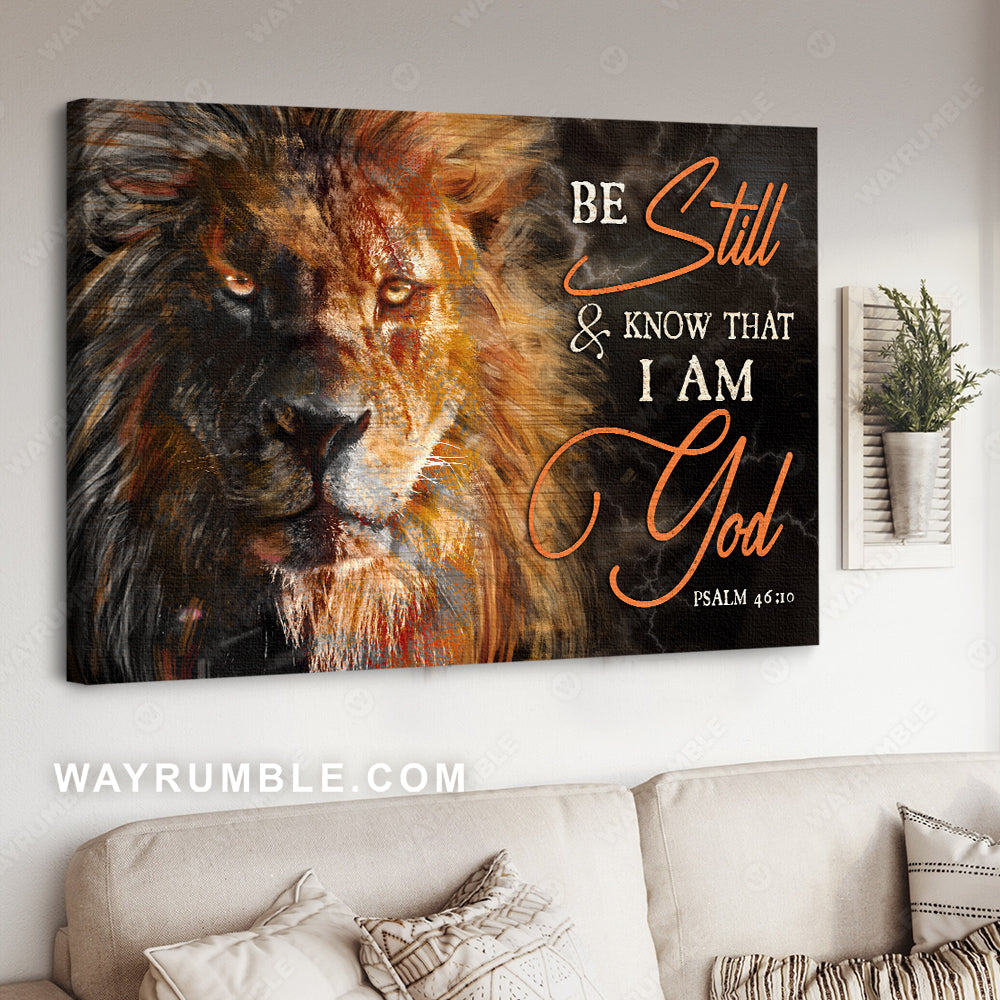 Jesus painting, Lion king drawing, Be still and know that I am God - Jesus Landscape Canvas Prints, Wall Art 