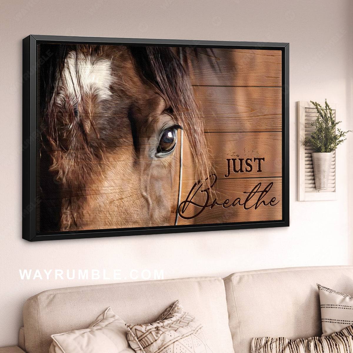 Amazing eyes, Gift for horse lover, Beautiful horse, Just breathe - Jesus Landscape Canvas Prints, Home Decor Wall Art