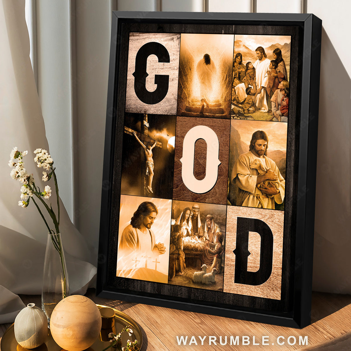 Jesus on the cross, The life of Jesus, Walking with Jesus, GOD - Jesus Portrait Canvas Prints, Home Decor Wall Art