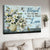 Pretty lily vase, White daisy, Cute hummingbird, Blessed is the home - Jesus Landscape Canvas Prints, Home Decor Wall Art