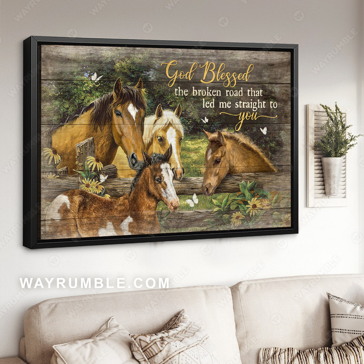 Unique horses, Beautiful forest, Yellow daisy, God blessed the broken road - Jesus Landscape Canvas Prints, Home Decor Wall Art