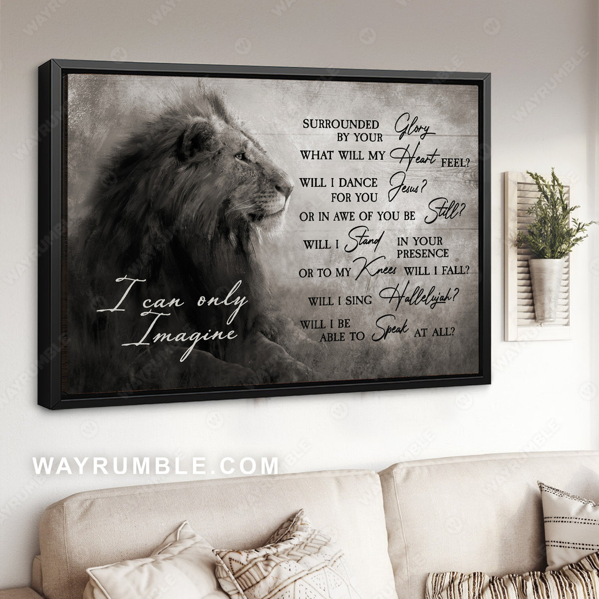 The Lion of Judah, Black and white picture, I can only imagine - Jesus  Landscape Canvas Prints, Christian Wall Art