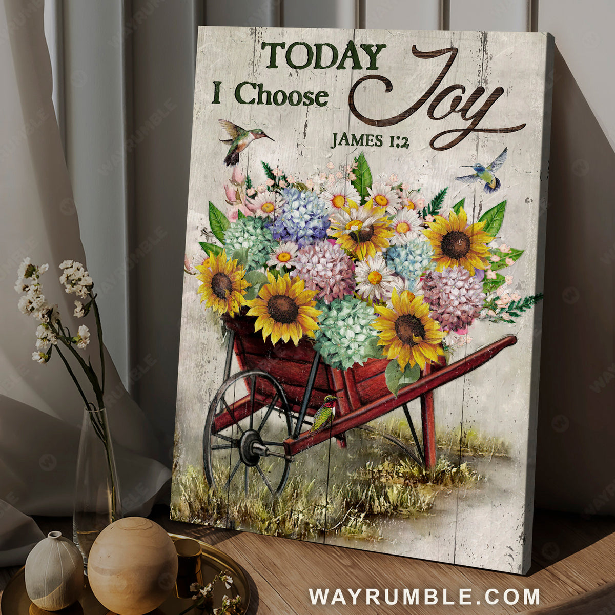 Flower painting, Beautiful garden, Hummingbird drawing, Today I choose joy - Jesus Portrait Canvas Prints, Home Decor Wall Art