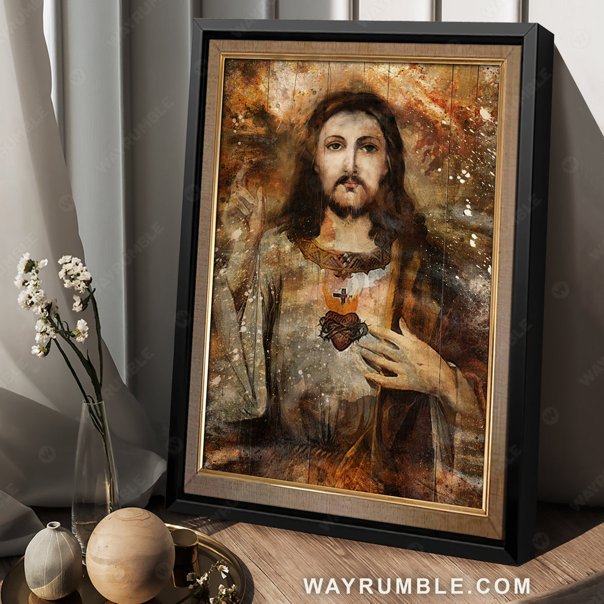 Jesus portrait, Gift for Jesus lover, Pray with Jesus - Jesus Portrait Canvas Prints, Christian Wall Art