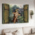 Jesus carrying cross, Looking up to the sky, Green garden, Wooden door - Jesus Landscape Canvas Prints, Christian Wall Art