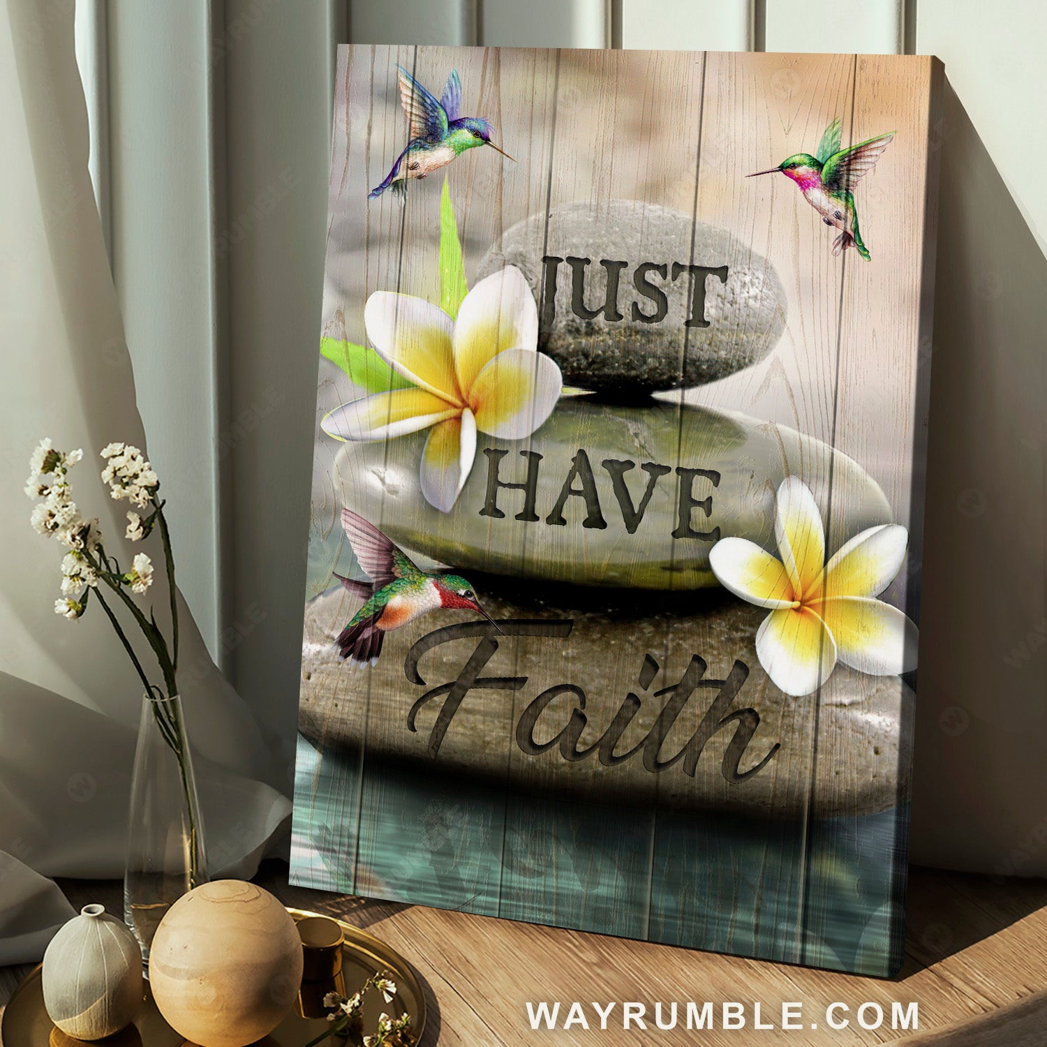 Stone artwork, Porcelain flower, Colorful hummingbird, Just have faith - Jesus Portrait Canvas Prints, Home Decor Wall Art