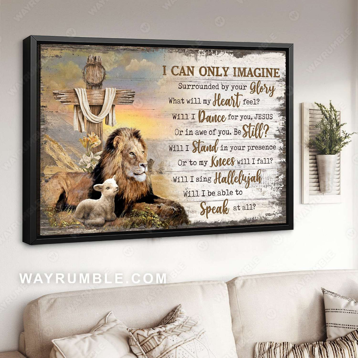The Lion of Judah, the Lamb of God, Cross, Lily, I can only imagine - Jesus Landscape Canvas Prints, Christian Wall Art