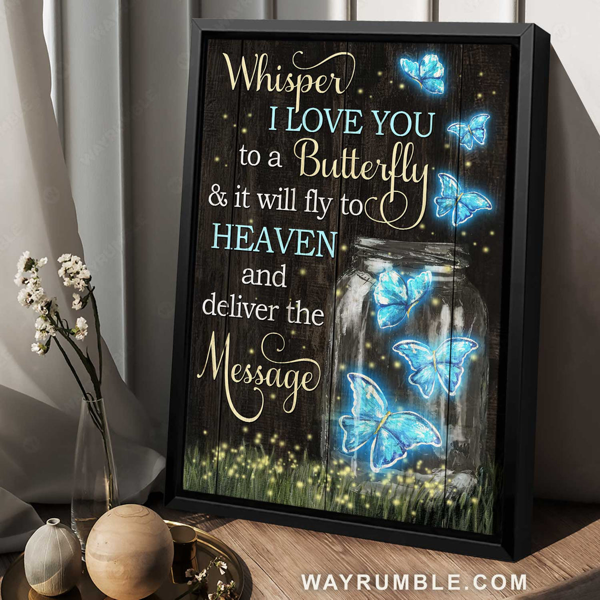 Amazing butterfly, Firefly drawing, Whisper I love you to a butterfly - Jesus Portrait Canvas Prints, Home Decor Wall Art