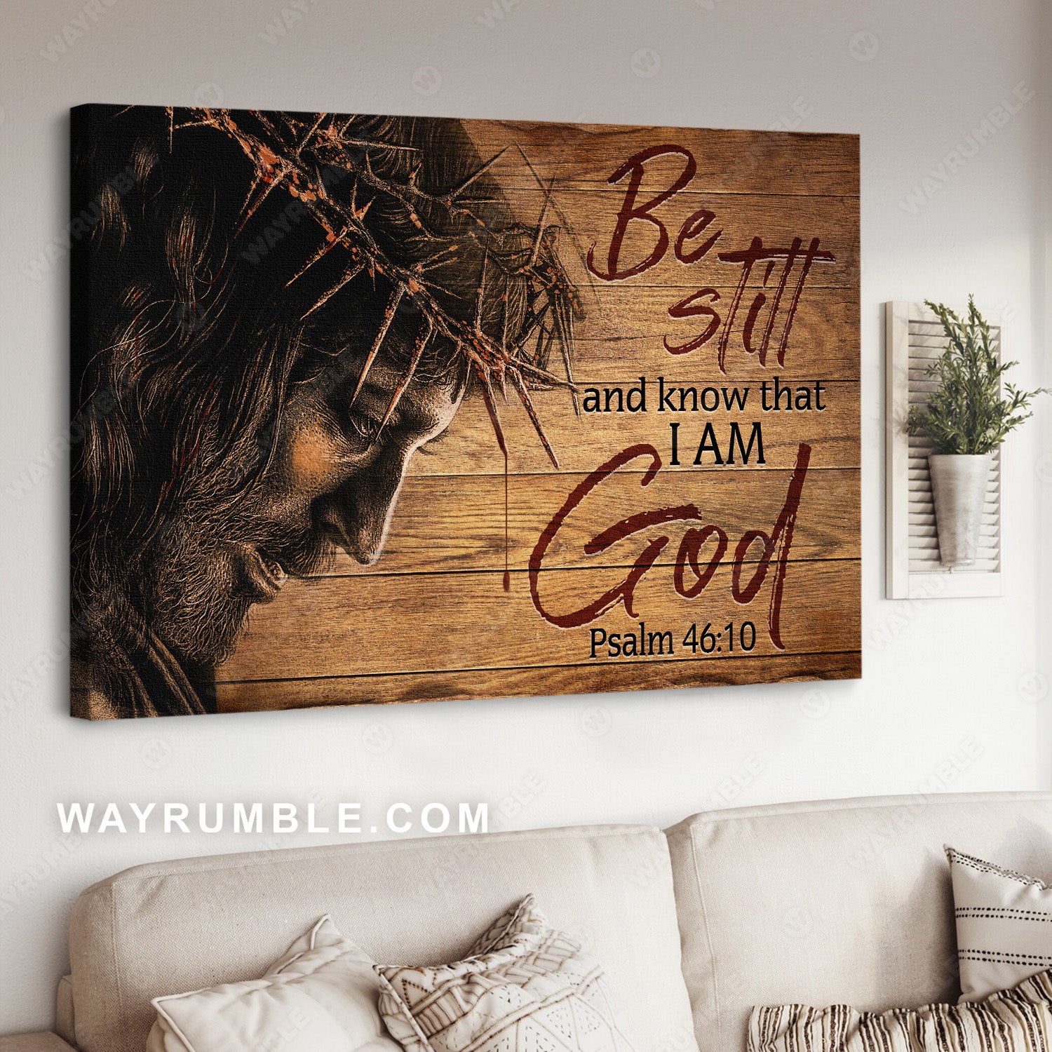 Jesus face, Crown of thorn, Jesus paid it all, Be still I am God - Jesus Landscape Canvas Prints, Christian Wall Art