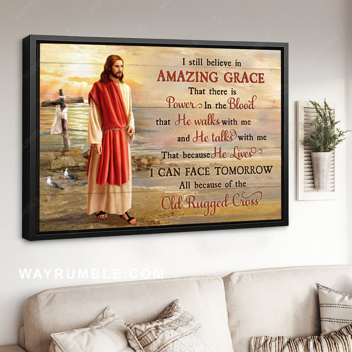 Jesus calls, Stunning sunset, I still believe in amazing grace - Jesus Landscape Canvas Prints, Home Decor Wall Art
