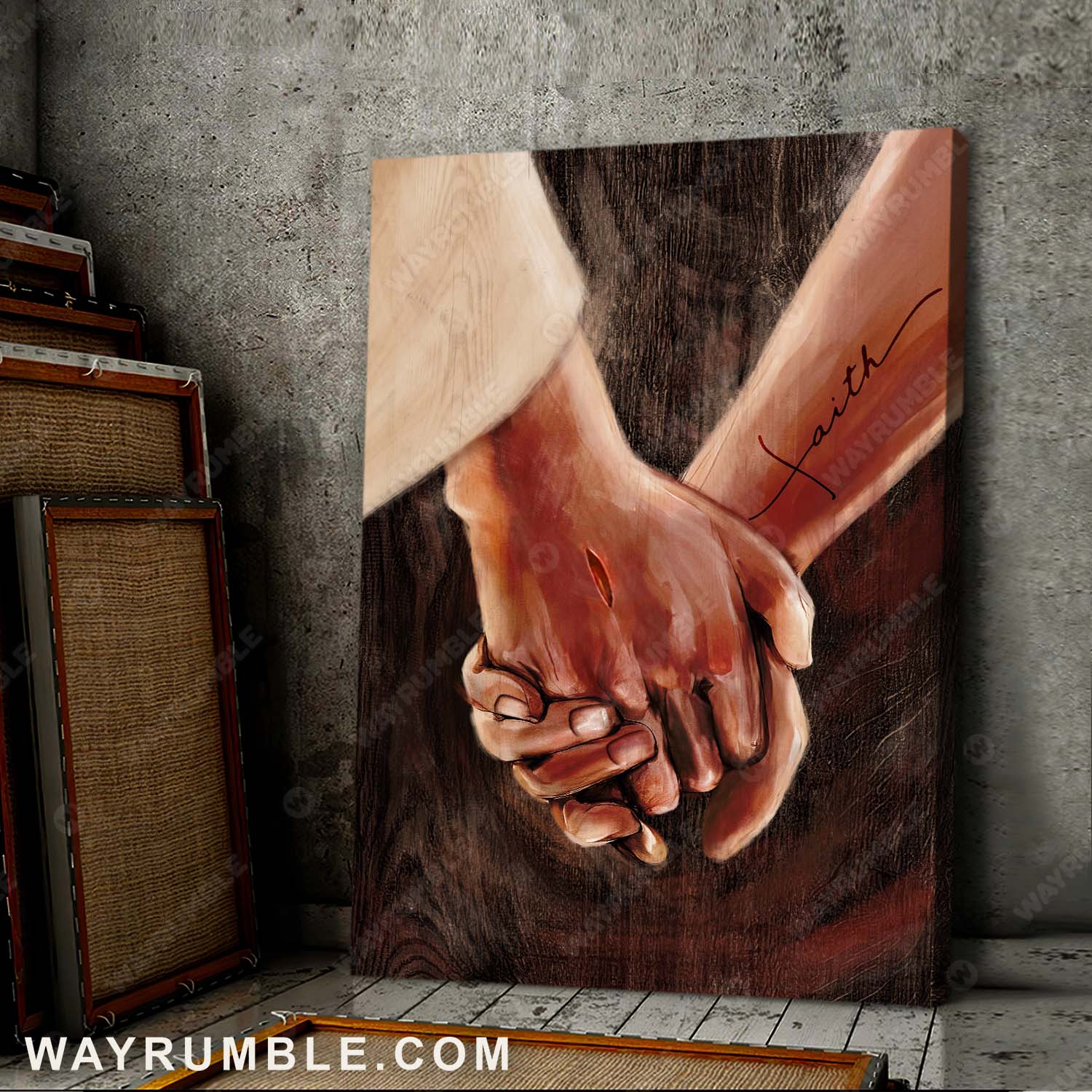 Jesus painting, Holding hand with Jesus - Jesus Portrait Canvas Prints, Wall Art