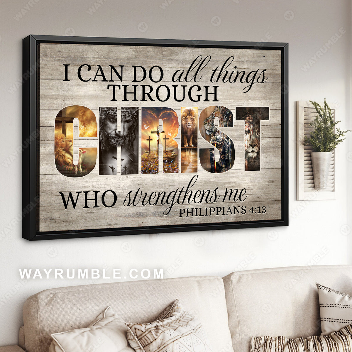 Jesus painting, Lion of Judah, The rugged crosses, I can do all things through Christ who strengthens me - Jesus Landscape Canvas Prints, Christian Wall Art