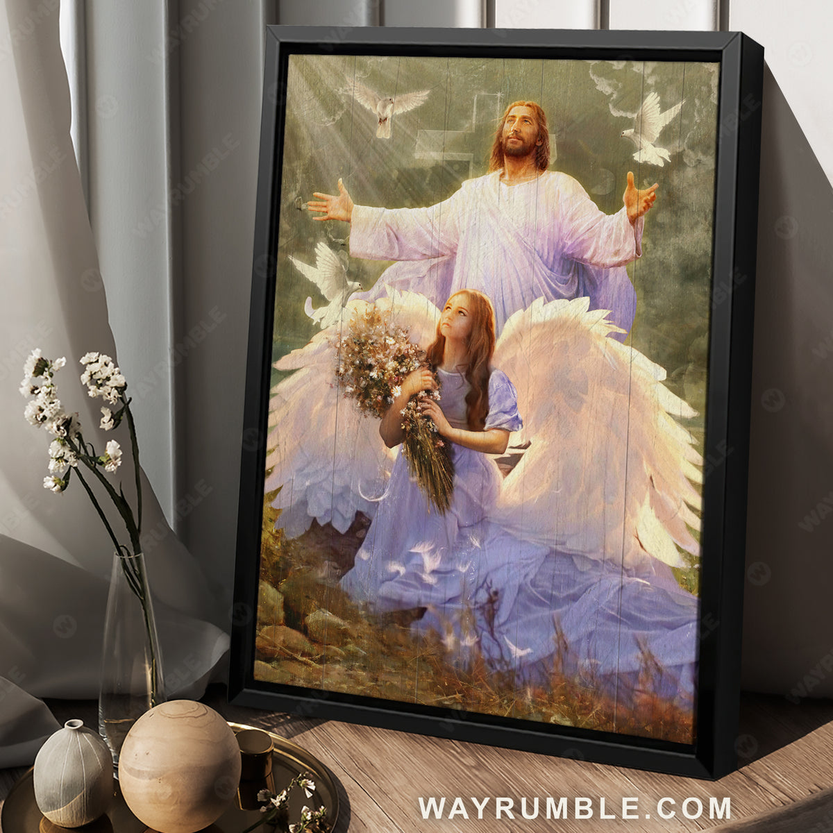 Little angel, The face of Jesus, Magic forest, Pray for healing - Jesus Portrait Canvas Prints, Christian Wall Art