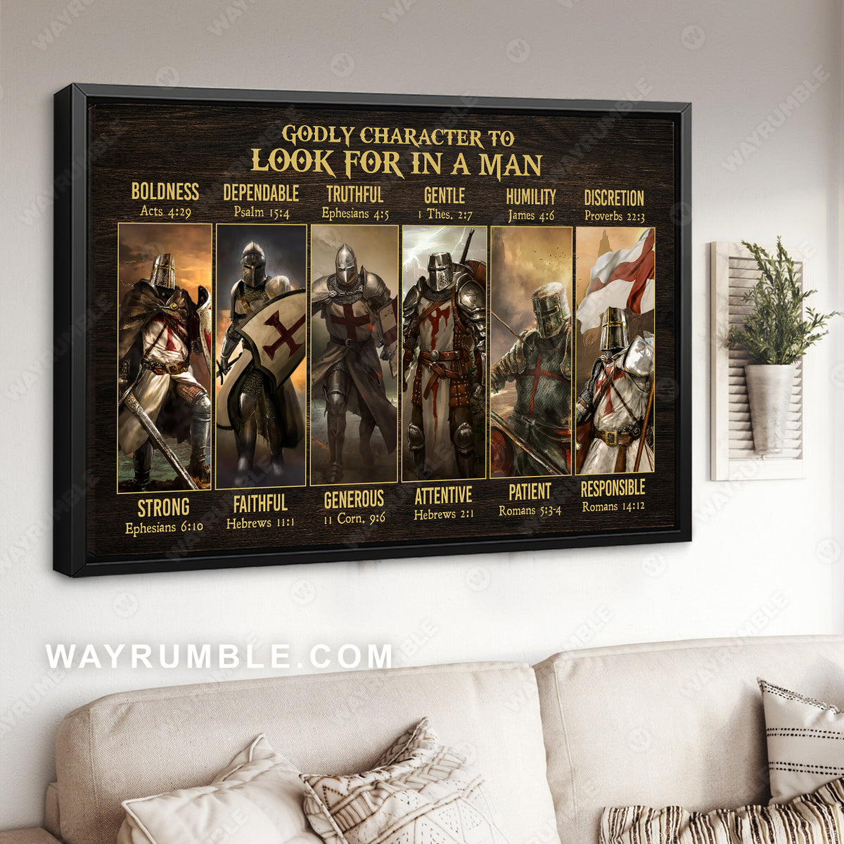 Warrior drawing, Red cross, Jesus painting, Godly character to look for in a man - Jesus Landscape Canvas Prints, Christian Wall Art