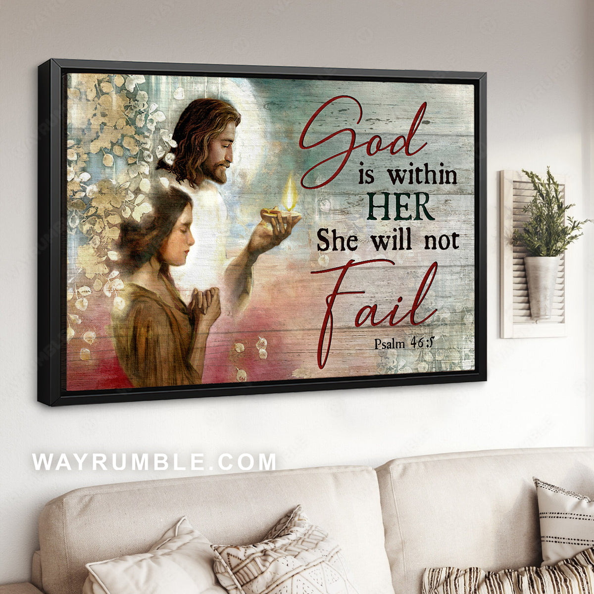 Pray for healing, Pray with Jesus, Jesus painting, God is within her - Jesus Landscape Canvas Prints, Christian Wall Art