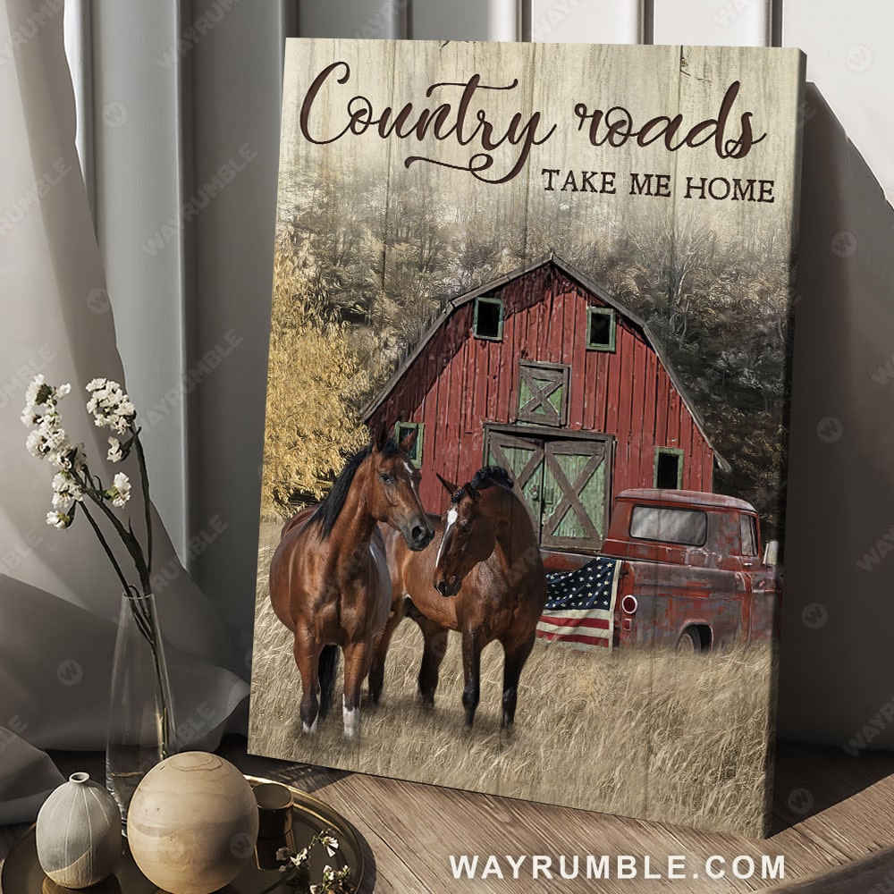 Red house painting, Dream horses, Old barn, Country roads take me home - Jesus Portrait Canvas Prints, Christian Wall Art