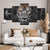 Black lion drawing, King of Kings, Crown of thorn, Dove - Jesus 5 Panel Matte Canvas