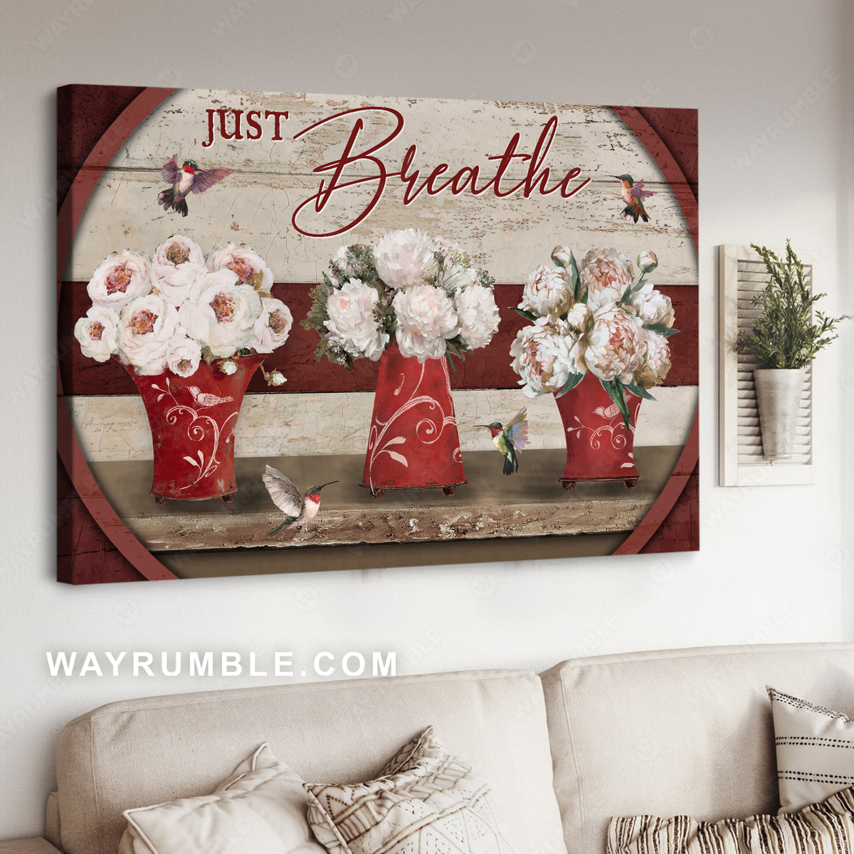 White camellia, White rose, White peony, Just breathe - Jesus Landscape Canvas Prints, Christian Wall Art