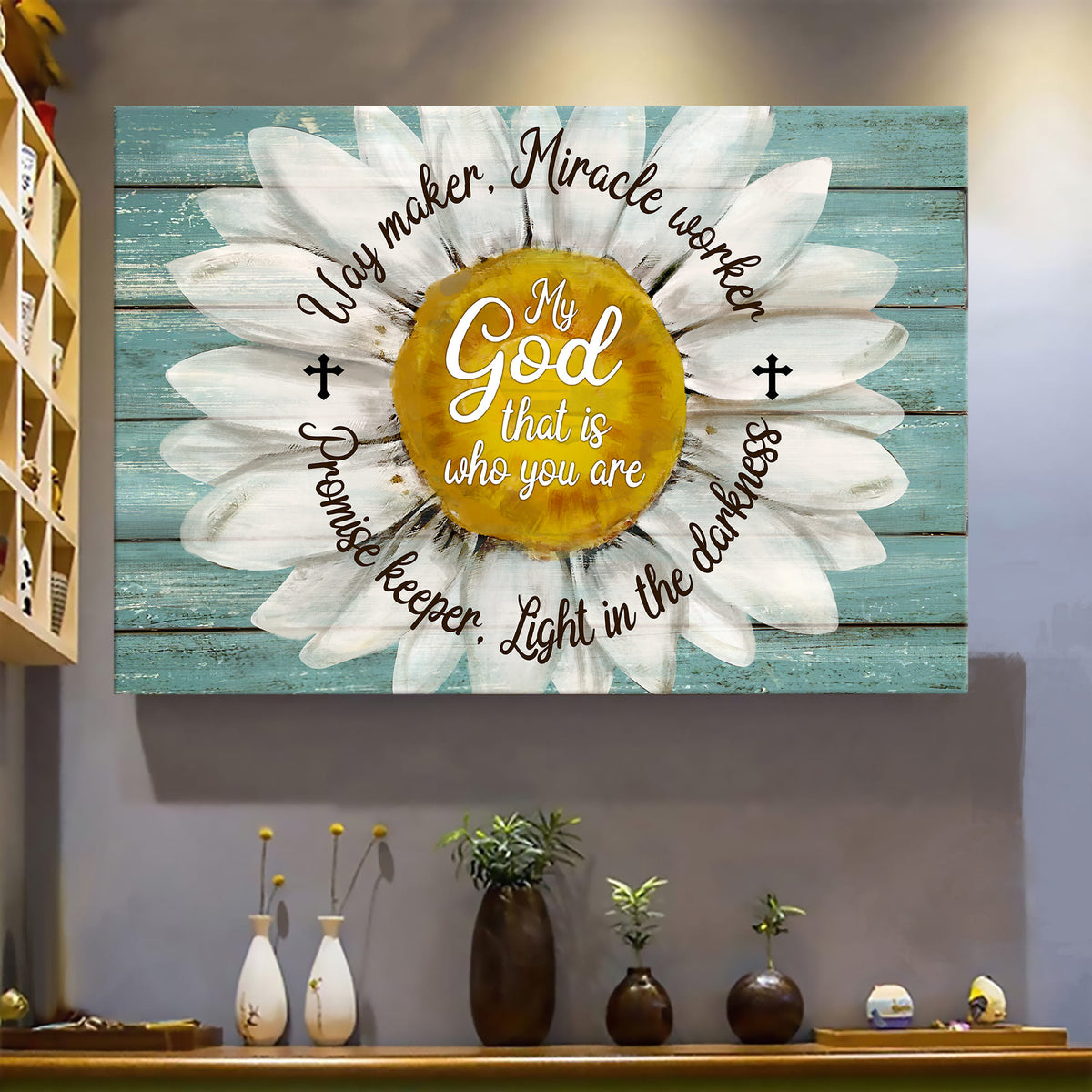 Beautiful daisy, My god that is who you are - Jesus Landscape Canvas Prints, Wall Art