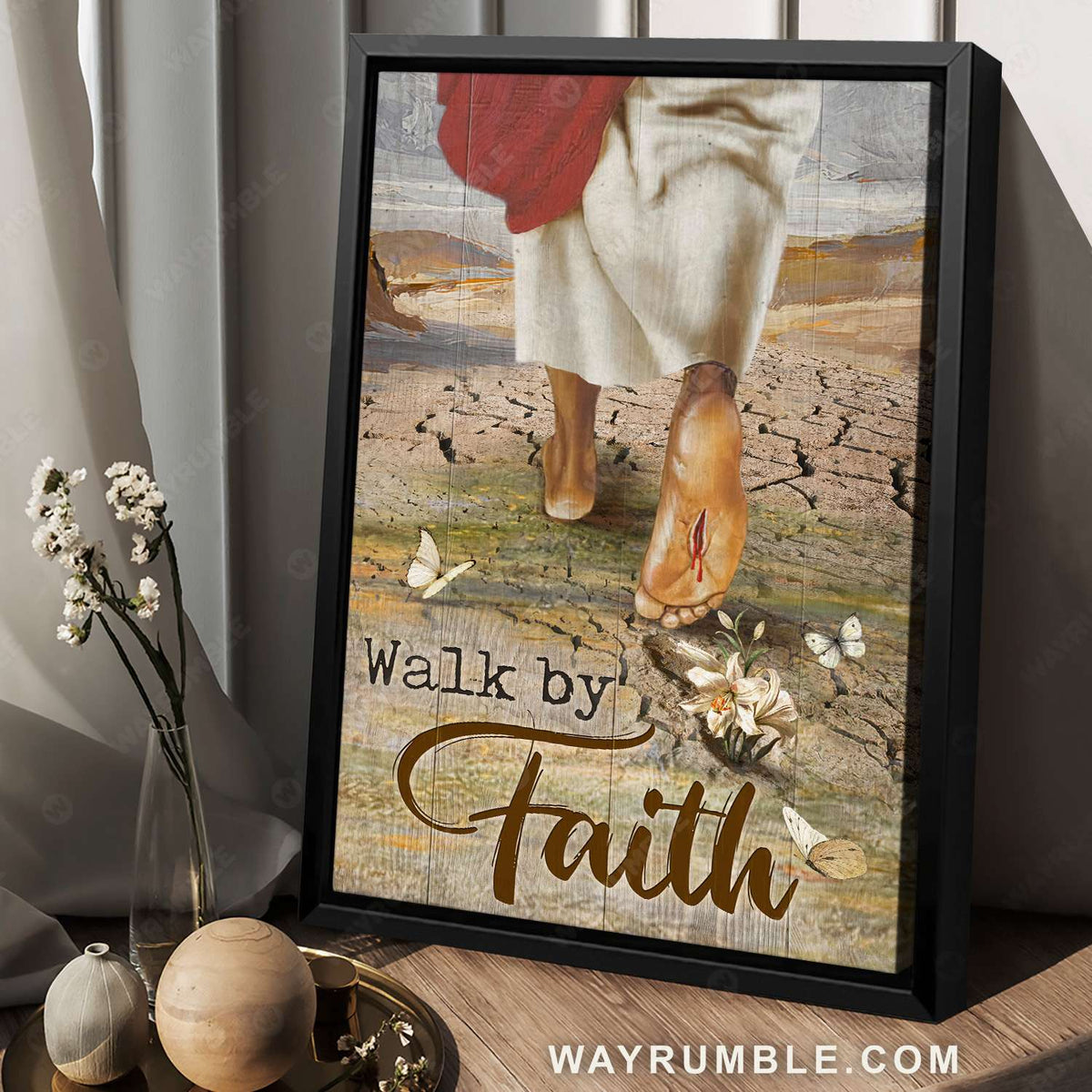 The life of Jesus, Jesus foot, Break ground, Walk by faith - Jesus Portrait Canvas Prints, Christian Wall Art